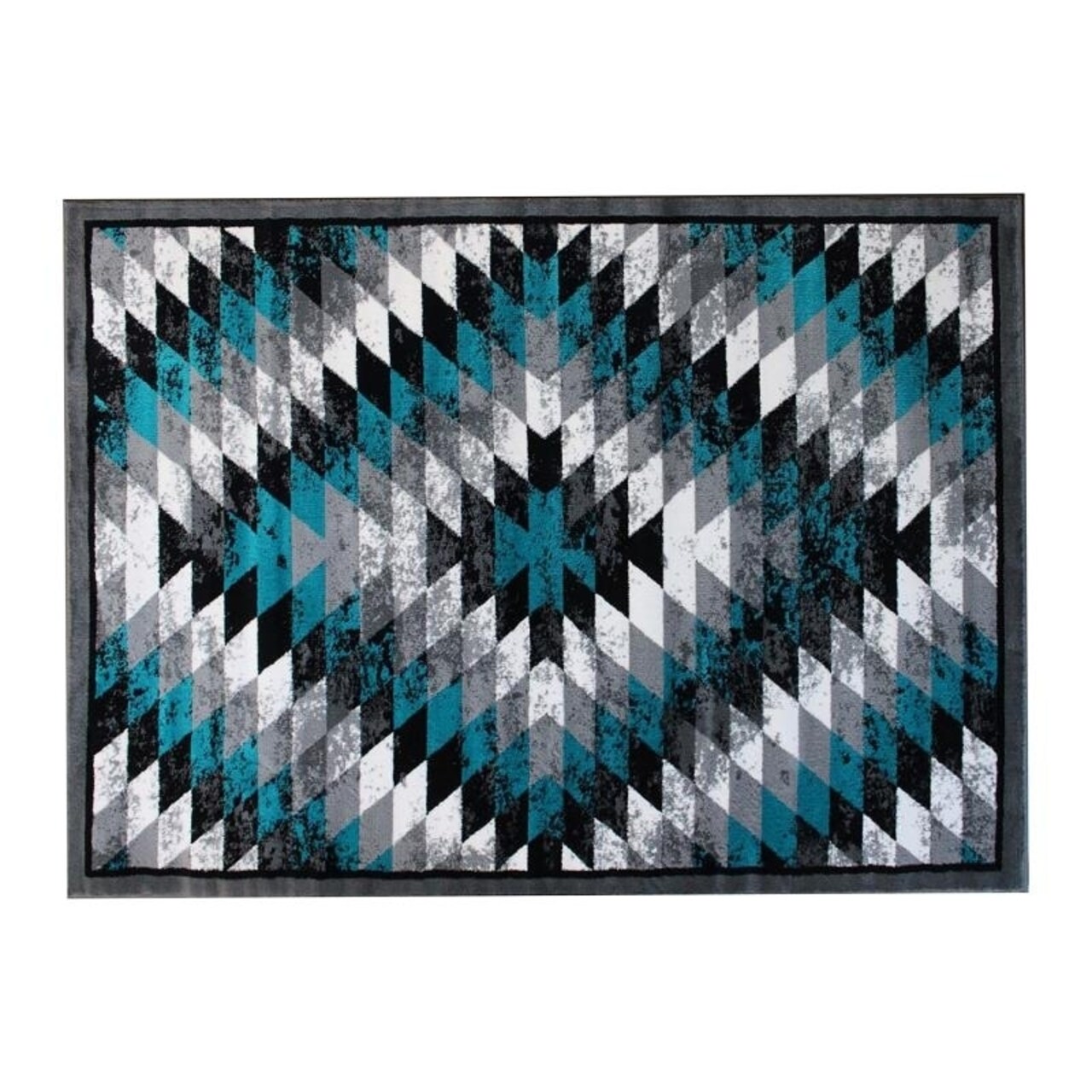 Flash Furniture Teagan Collection Southwestern 5' x 7' Turquoise Area Rug - Olefin Rug with Jute Backing - Entryway, Living Room, Bedroom